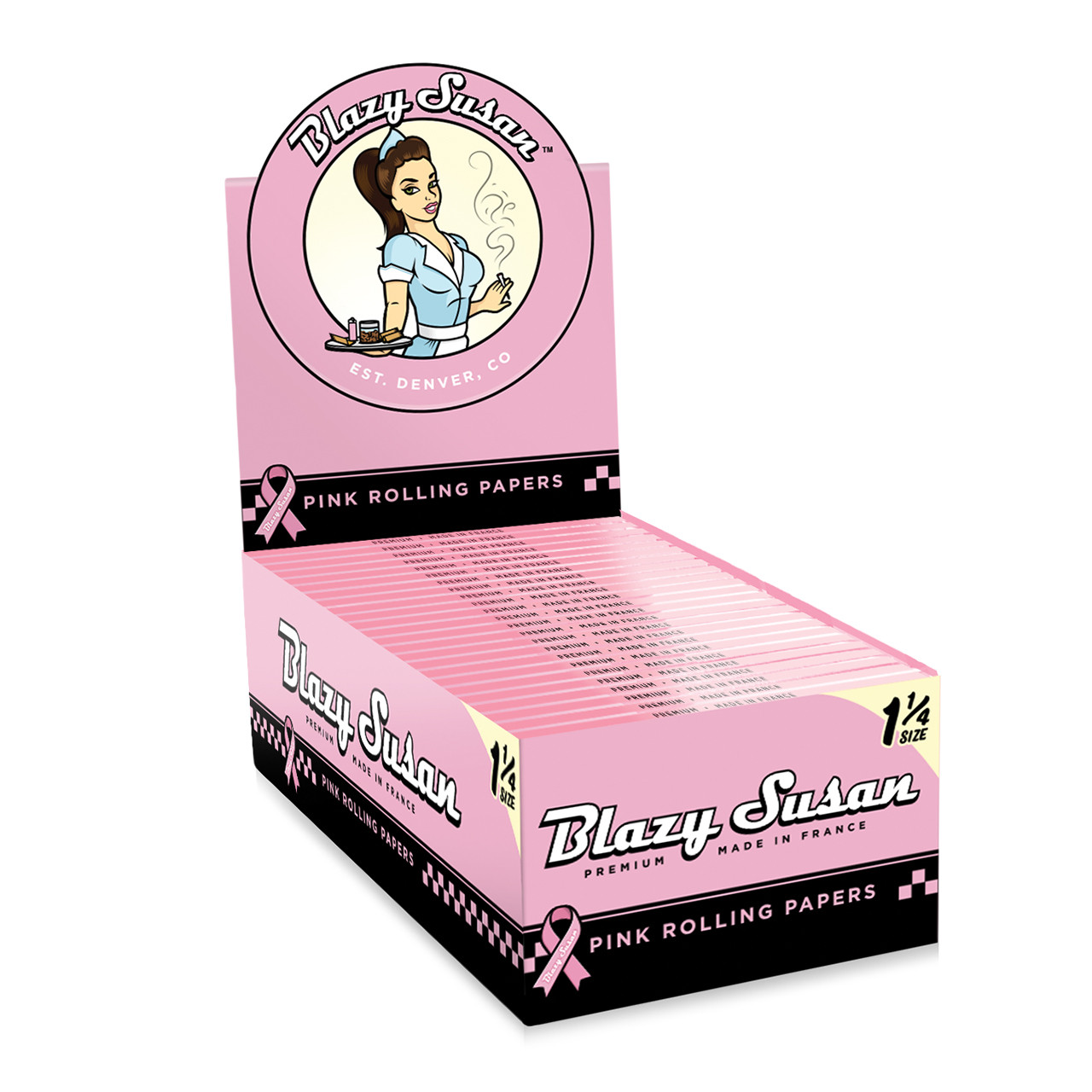 Blazy Susan® - Pink 1¼ Rolling Papers (50ct)- Display of 50 Blazy Susan® - Pink 1¼ Rolling Papers (50ct)- Display of 50