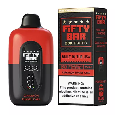 Fifty Bar Built in USA 20k puffs 5ct - Cinnamon Funnel Cake