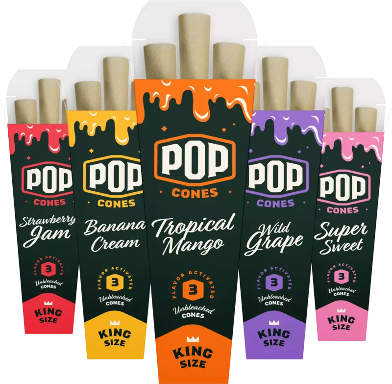 Pop Cones King Size Pre-Rolled Cones 3ct (Box of 24) Pop Cones King Size Pre-Rolled Cones 3ct (Box of 24)