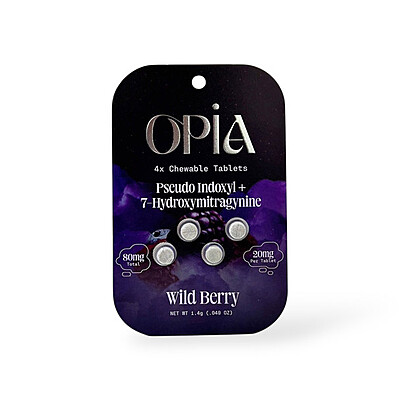 Opia 7 Hydroxymitragynine w/ Pseudo Indoxyl 20mg 4ct (10pk) - Wild Berry