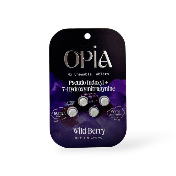 Opia 7 Hydroxymitragynine w/ Pseudo Indoxyl 20mg 4ct (10pk) - Wild Berry Opia 7 Hydroxymitragynine w/ Pseudo Indoxyl 20mg 4ct (10pk) - Wild Berry