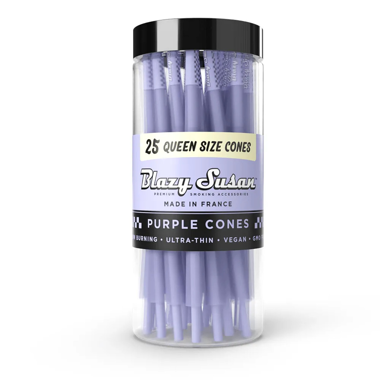 Blazy Susan® - Purple Cones - Queen Size Cones (120/40mm) - Jar of 25 Blazy Susan® - Purple Cones - Queen Size Cones (120/40mm) - Jar of 25
