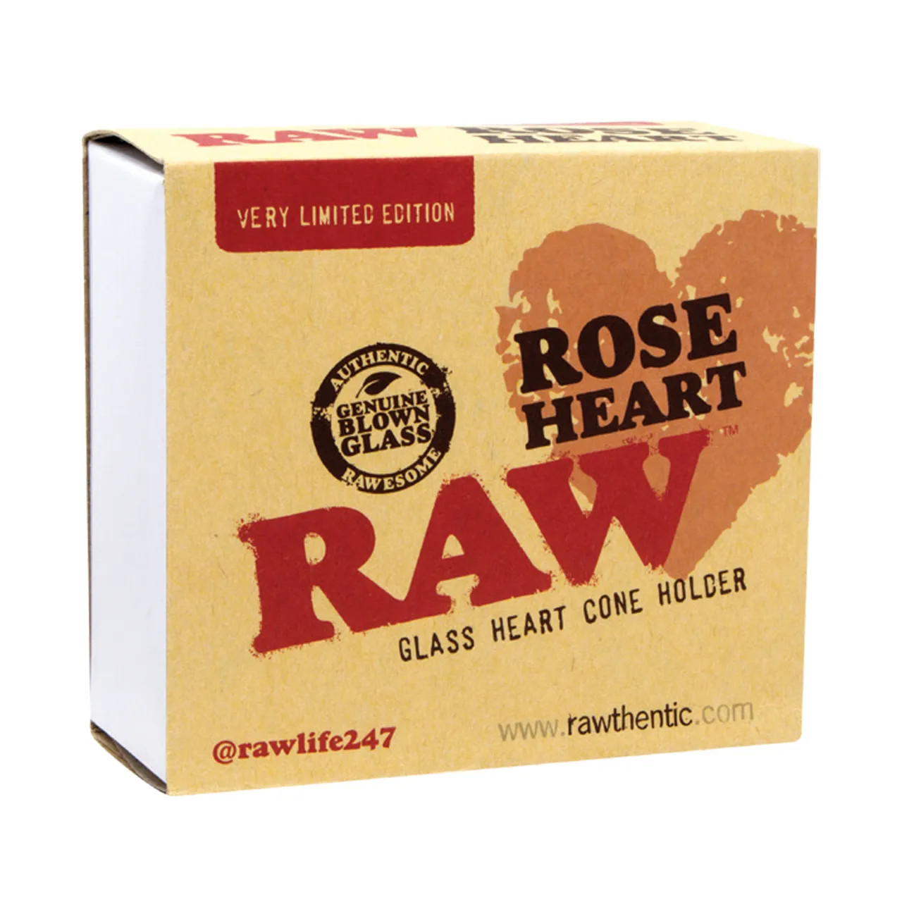 RAW® RAW LIMITED EDITION ROSE HEART GLASS CONE HOLDER RAW® RAW LIMITED EDITION ROSE HEART GLASS CONE HOLDER