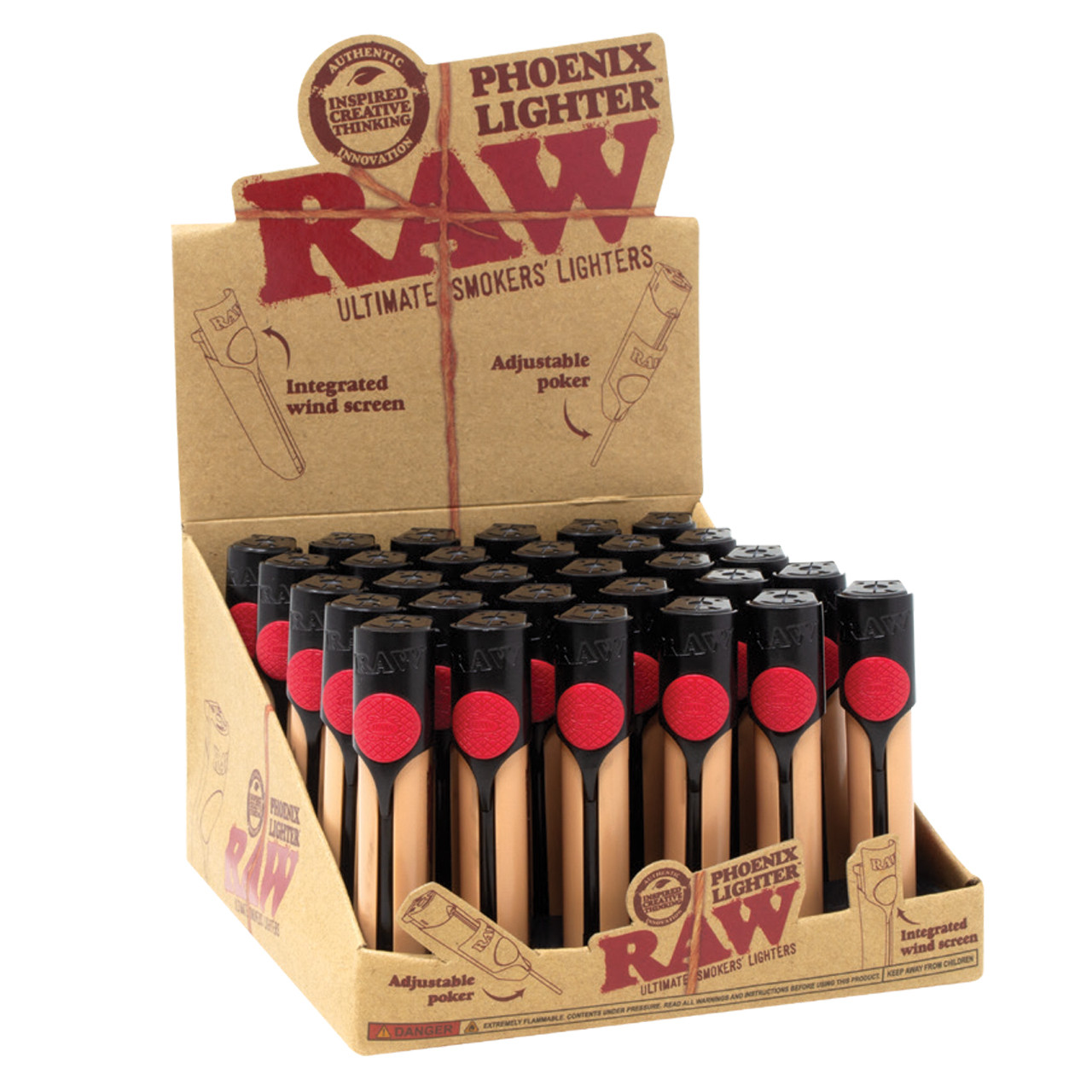 RAW® - Phoenix Classic Lighters - Display of 30