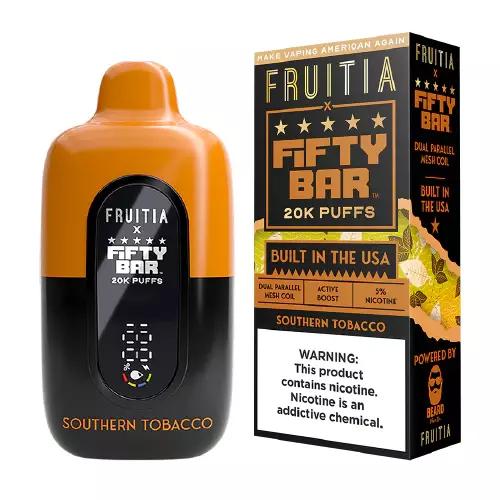 Fruitia X Fifty Bar Built in USA 20k puffs 5ct - Southern Tobacco Fruitia X Fifty Bar Built in USA 20k puffs 5ct - Southern Tobacco