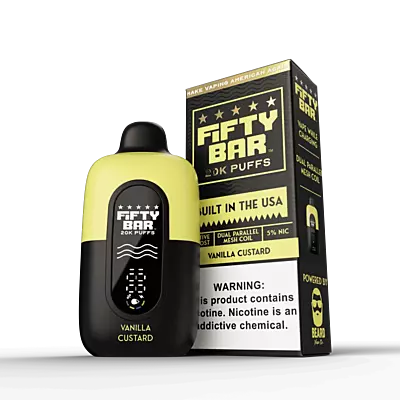 Fifty Bar Built in USA 20k puffs 5ct - Vanilla Custard