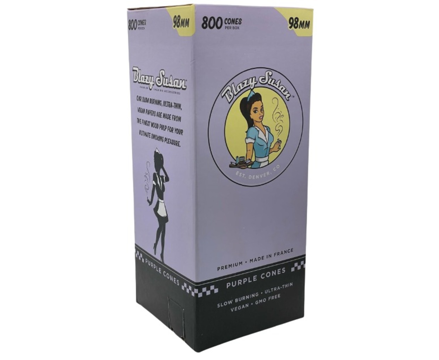 Blazy Susan® - Purple 98mm Pre-Roll Cones (BULK) - Box of 800
