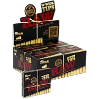 RAW® - Black W-Wide Pre-Rolled Tips (18ct) - Display of 20 RAW® - Black W-Wide Pre-Rolled Tips (18ct) - Display of 20