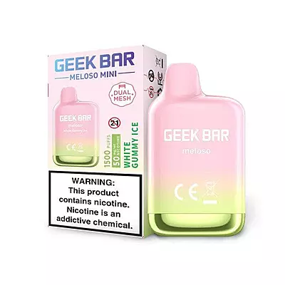 Geek Bar Meloso Mini 1500 Puffs 10pk- White Gummy Ice