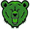 Green Bear 14" Etched Beaker
