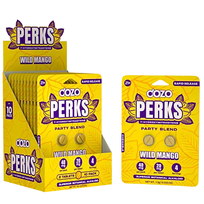 Dozo Perks 7 Hydroxy 50mg 4CT Chewable Tablets (10pk) | Wild Mango