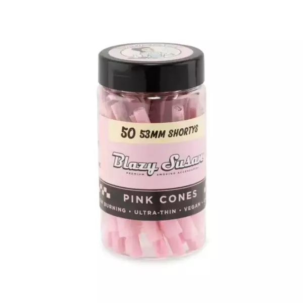 Blazy Susan® - Pink 53mm Pre-Roll Cones Shortys - Jar of 50 Blazy Susan® - Pink 53mm Pre-Roll Cones Shortys - Jar of 50