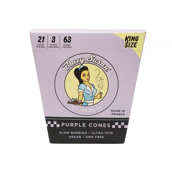 Blazy Susan® - Purple King Size Pre-Roll Cones (3ct) - Display of 21